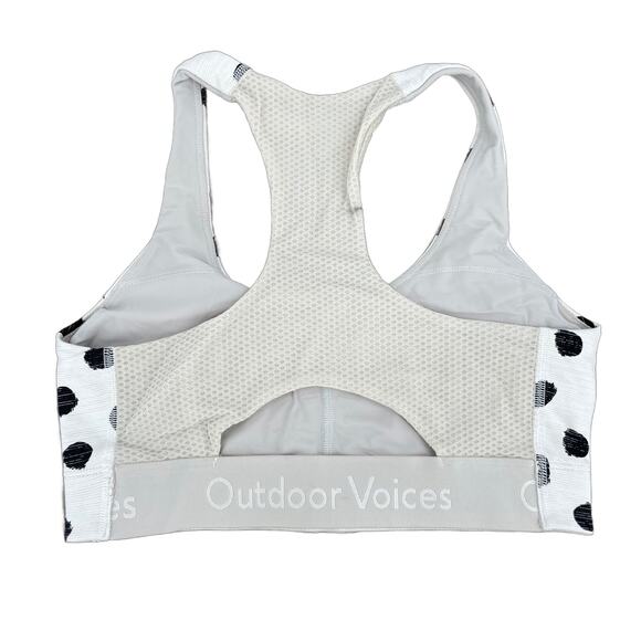Outdoor Voices Doing Things White Cloud Polka Dot Sports Bra Sporty Athletic XS - Picture 2 of 11